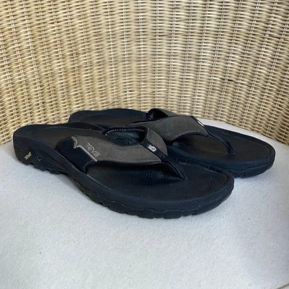 Teva | Shoes | Mens Teva Thong Sandals Flip Flops Gray Black  display picture 2